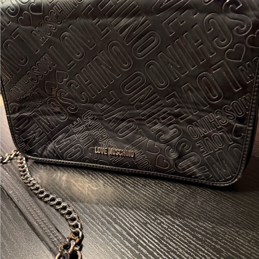 Love Moschino Black and Red Embossed Bag